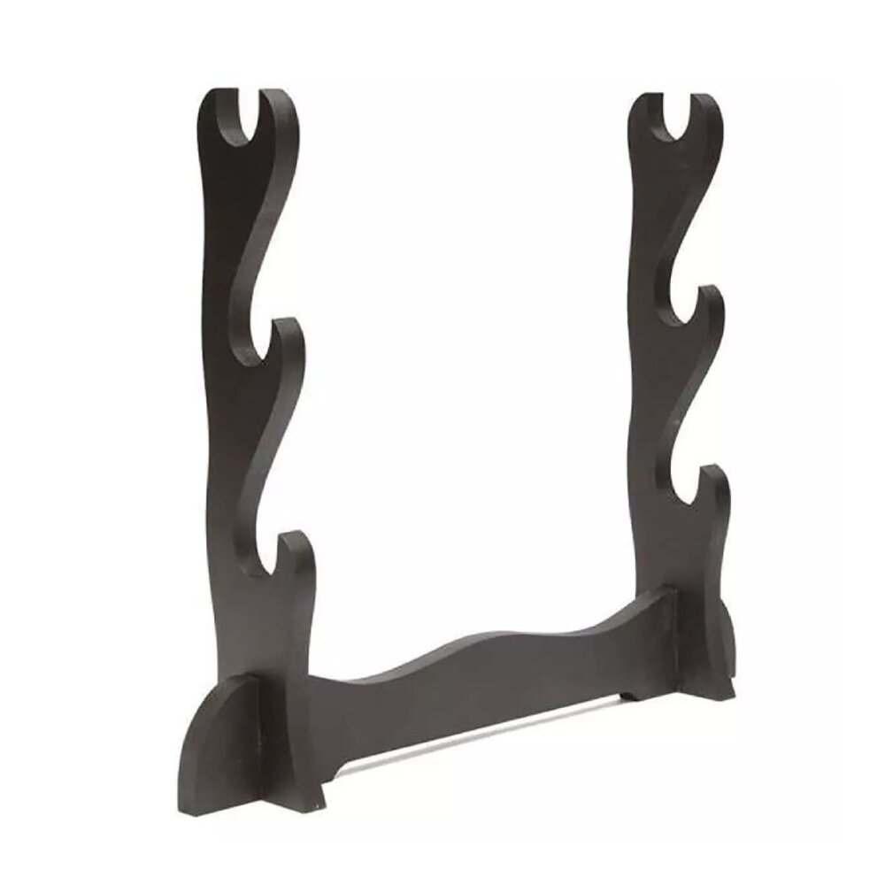 3 Tier Black Wooden Display Sword Stand Samurai Katana Ninja Sword Holder Stand
